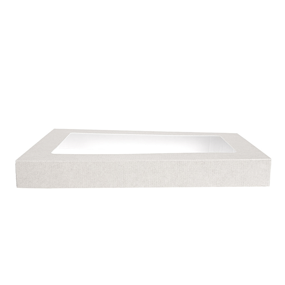 254.73-COPERCHI CON FINESTRA PER SCATOLE 254.71 'THEPACK'  22x15x2 CM BIANCO CARTONE NANO-MICRO + OPP (50 u.)