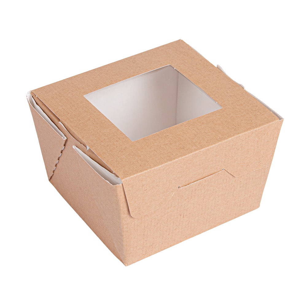 253.59-SCATOLE CON FINESTRA 'THEPACK' 300 ML 8x7,5x5,5 CM NATURALE CARTONE NANO-MICRO + OPP (50 u.)