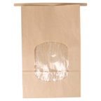 228.72-SACCHETTI SOS CON CHIUSURA CON FINESTRA 2500 GR 60 G/M2 + 25µ OPP 15,5+7x24,2 CM NATURALE KRAFT (50 u.)