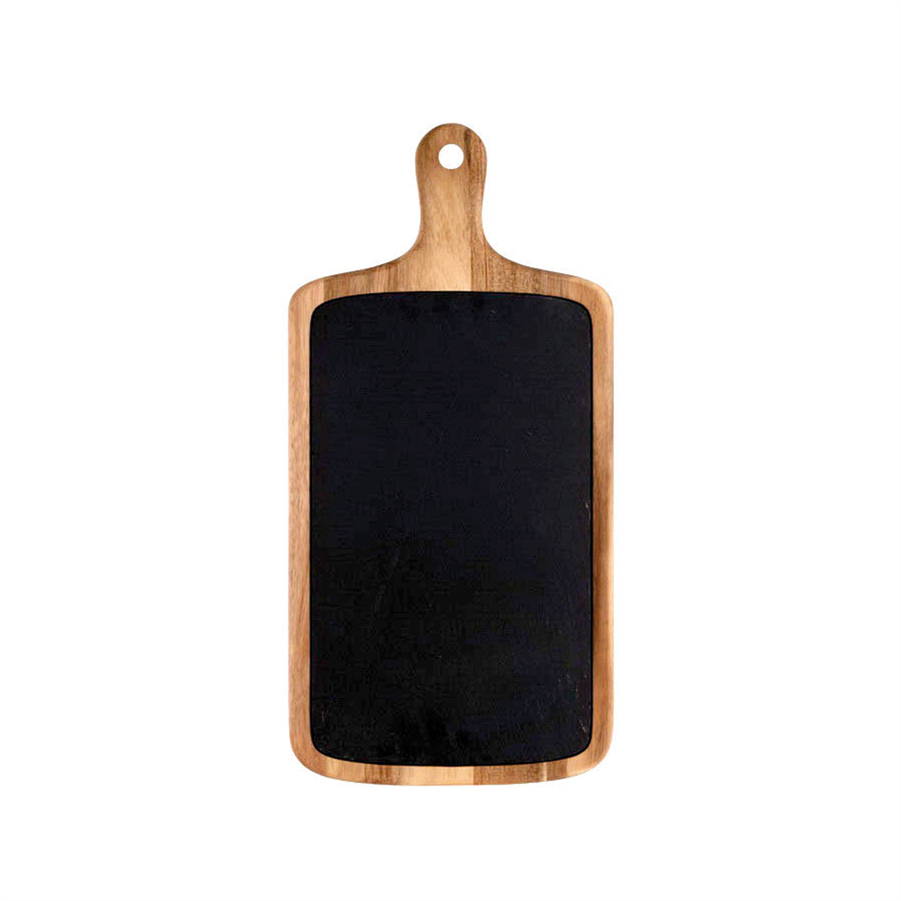220.63-VASSOIO PRESENTAZIONE RETTANGOLARE 'WOOD'  53x26x1,5 CM NATURALE ARDESIA+LEGNO
