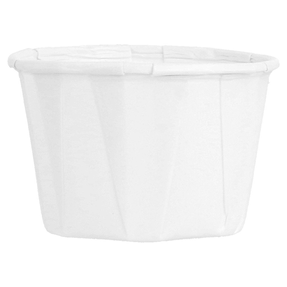 126.71-TERRINA CARTA PLISSETTATA 45 ML (1,5 oz) 80 G/M2 Ø5/3,6x3,1 CM BIANCO PERGAMANA ANTIGRASSI (250 u.)