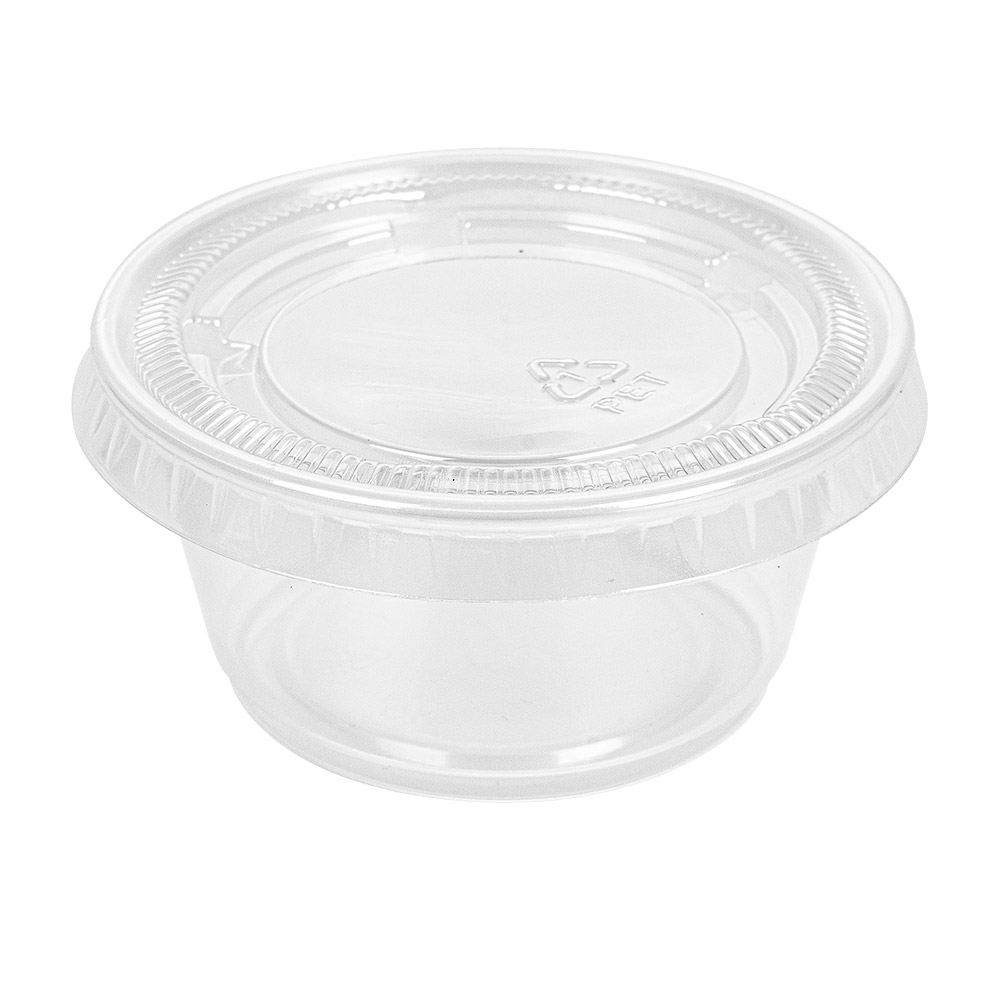 215.07-50 COPPETTE PICCOLE + 50 COPERCHI 60 ML Ø6,2x3,2 CM TRASPARENTE PP