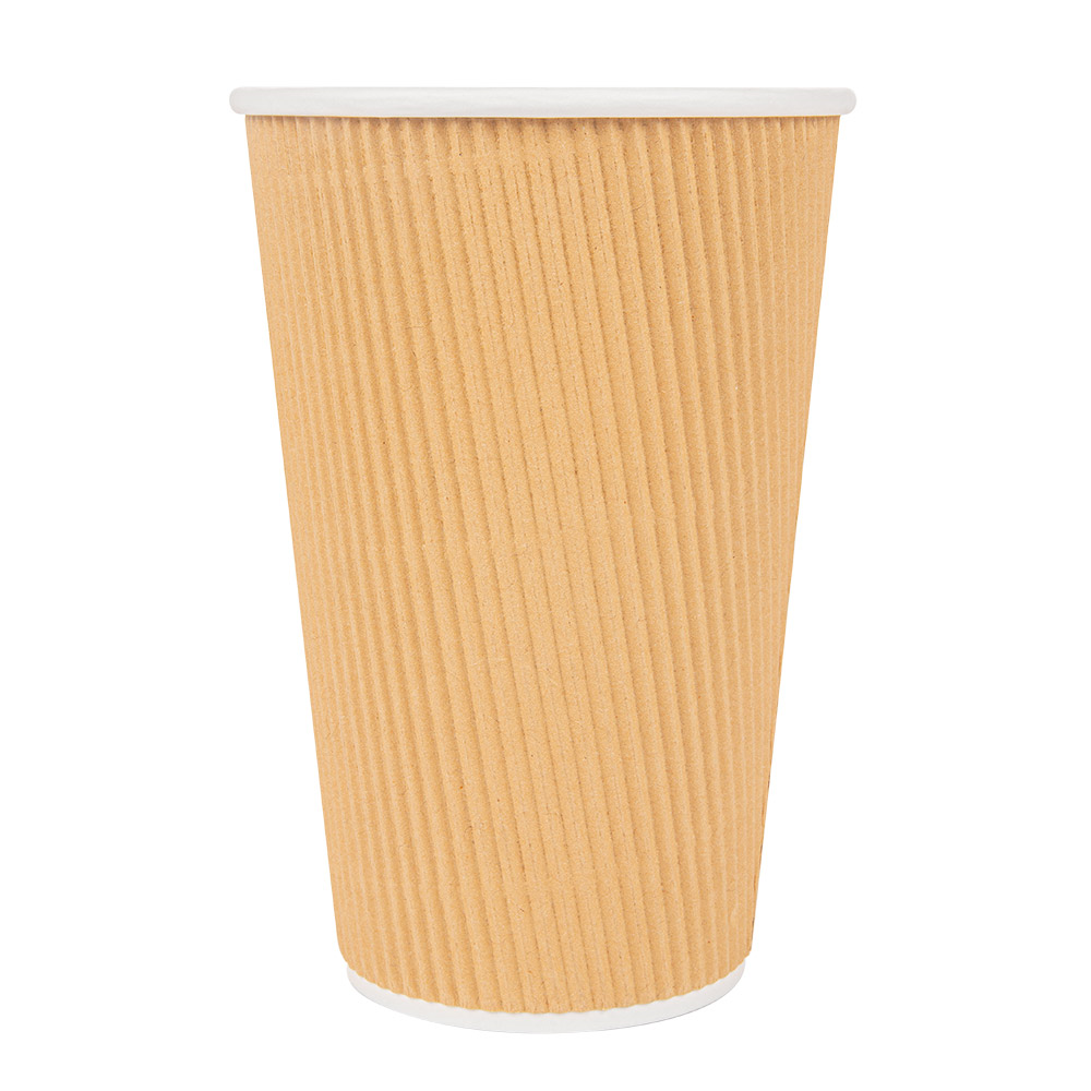 180.78-BICCHIERI BEVANDE CALDE DOPPIA PARETE  480 ML - 16 oz 300 + 250 + 18 PE G/M2 Ø9/6x13,2 CM MARRONE CARTONE (25 u.)