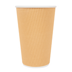 180.78-BICCHIERI BEVANDE CALDE DOPPIA PARETE  480 ML - 16 oz 300 + 250 + 18 PE G/M2 Ø9/6x13,2 CM MARRONE CARTONE (25 u.)