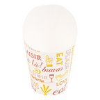 229.58-BICCHIERE PER FRITTI APERTO PAROLE 9 OZ - 270 ML 220 + 18PE G/M2 Ø7x10,5 CM BIANCO CARTONE (100 u.)