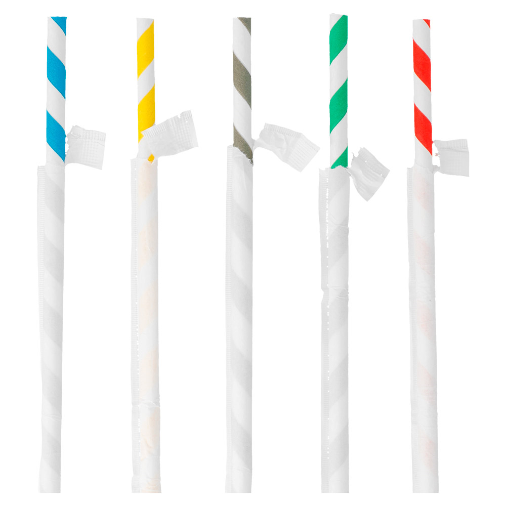 180.91-CANUCCE A STRISCE IMBUSTATI 'PAPER'  Ø0,60x20 CM COLORI VARIE CARTA (250 u.)