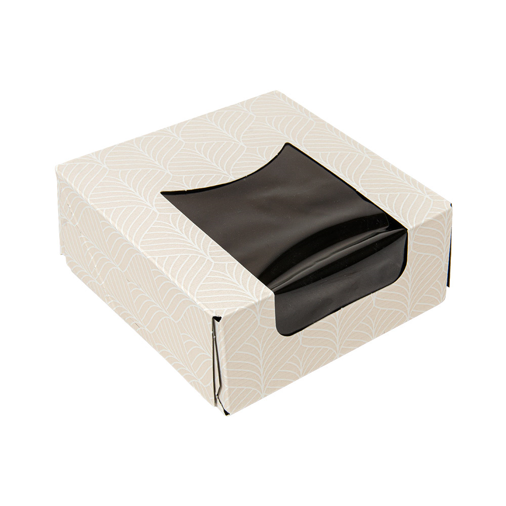 273.88-CONTENITORI SUSHI+FINESTRA 'THEPACK' KINTSU  10x10x4 CM BIANCO/NERO CARTÓN NANO-MICRO + PE + OPP (50 u.)