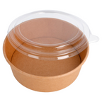 224.48-COMBO INSALATIERA + COPPERCHIO PET 1300 ML - 43,3 oz 320 + 18 PE G/M2 Ø 18,4/16x6,6 CM NATURALE KRAFT (25 u.)