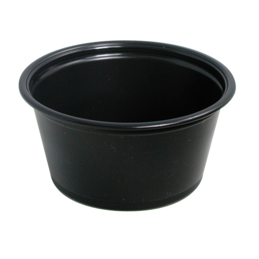 130.15-TERRINA PICCOLA PER MICROONDE 60 ML Ø6,2x3,2 CM NERO PP (125 u.)