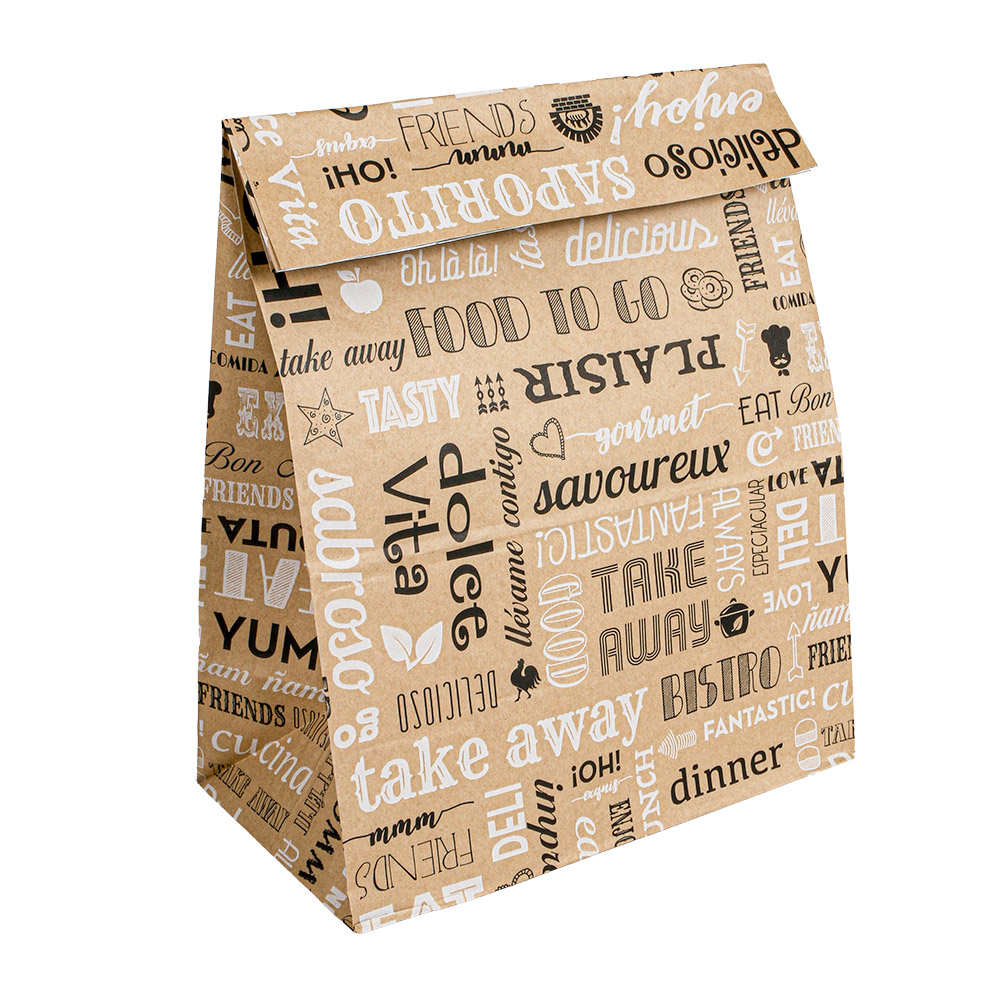 275.49-SACCHETTI SOS SENZA MANICI PAROLE 50+20 G/M2 22+12x31 CM NATURALE KRAFT + ALLUMINIO (250 u.)