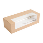 256.16-SCATOLE PER PASTICCERIA CON FINESTRA 'THEPACK'  26x11x8 CM NATURALE CARTONE NANO-MICRO + OPP (50 u.)