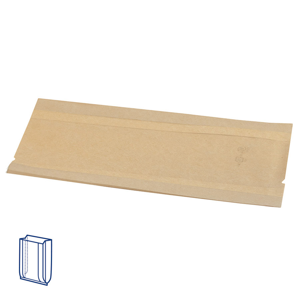 176.05-SACCHETTI CON FINESTRA  50 G/M2 + 15 PP 11+5x21 CM NATURALE KRAFT (100 u.)