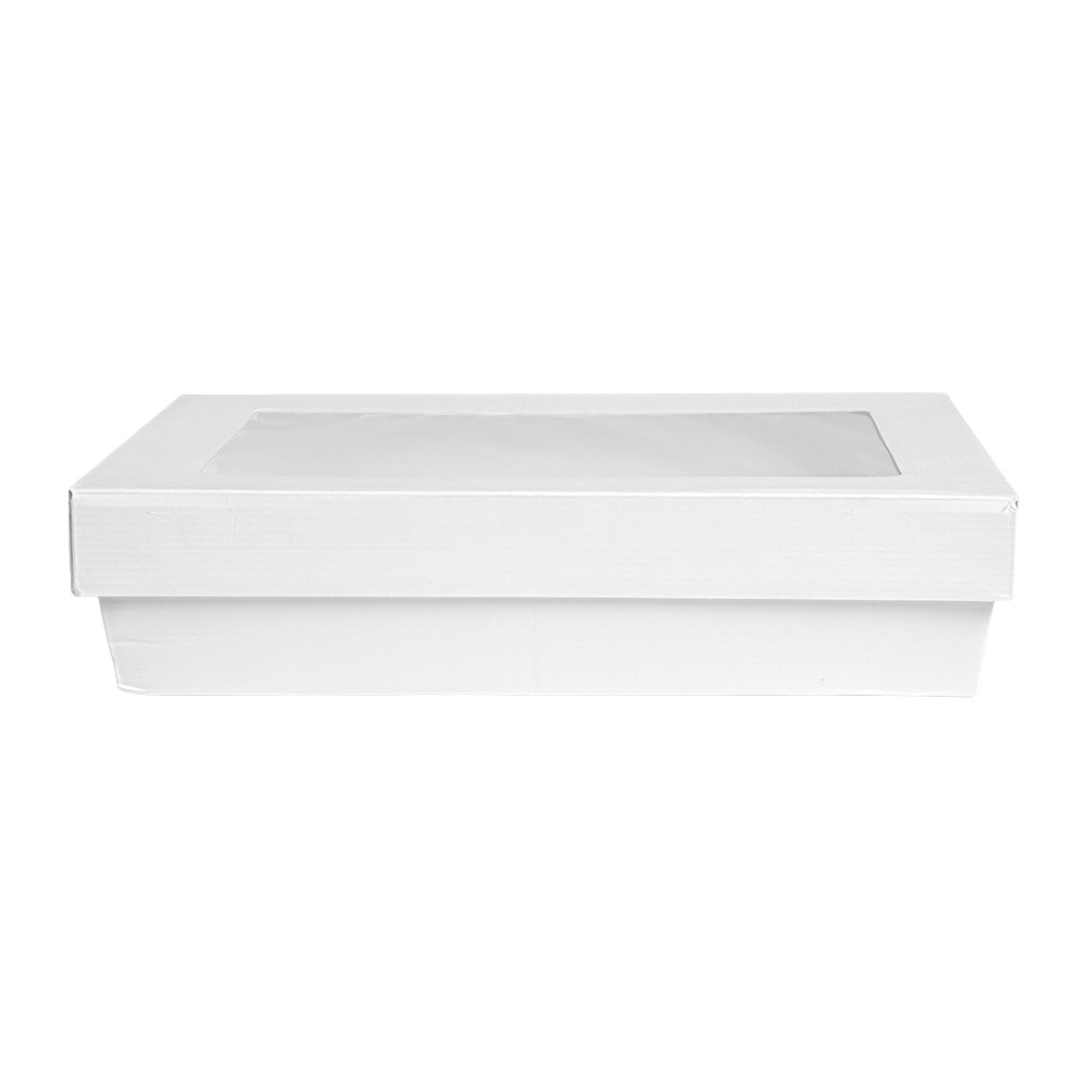 255.98-SCATOLINE+COPERCHI CON FINESTRA 'THEPACK' 1300 ML 21x14x5 CM BIANCO CARTÓN NANO-MICRO + PP + OPP (25 u.)