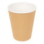 180.77-BICCHIERI BEVANDE CALDE DOPPIA PARETE  360 ML - 12 oz 300 + 250 + 18 PE G/M2 Ø9/6x11 CM MARRONE CARTONE (25 u.)