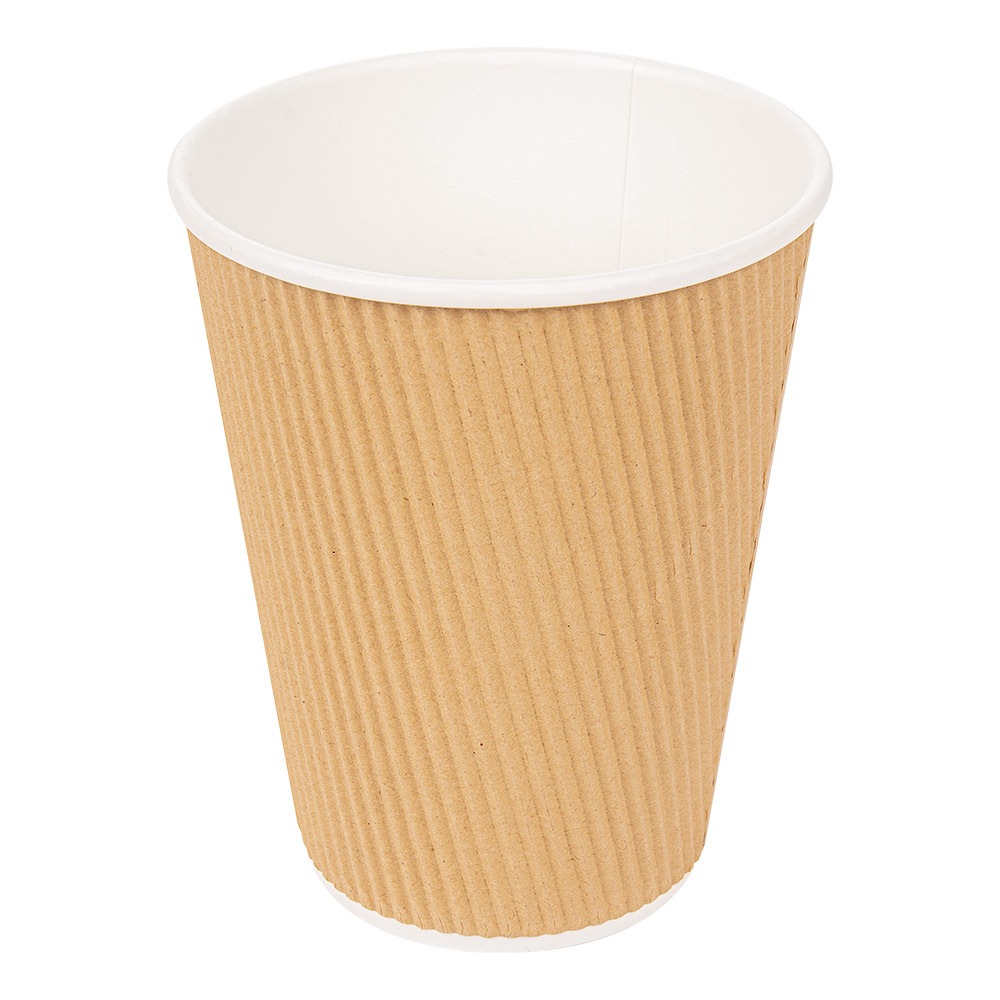 180.77-BICCHIERI BEVANDE CALDE DOPPIA PARETE  360 ML - 12 oz 300 + 250 + 18 PE G/M2 Ø9/6x11 CM MARRONE CARTONE (25 u.)