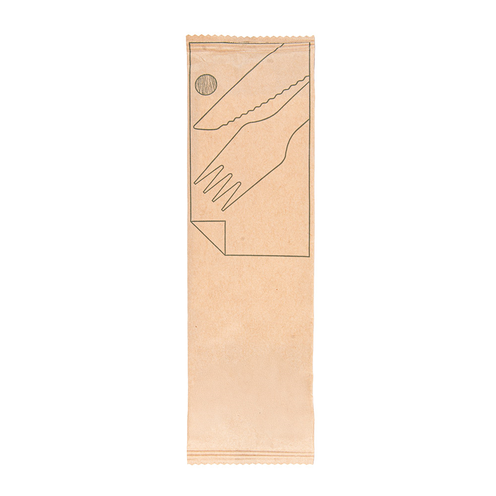 250.62-SET 3/1 POSATE + TOVAGLIOLI 'WOOD' MAKAN  16 CM NATURALE LEGNO (100 u.)