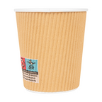 220.53-BICCHIERI ONDULATI PER BEVANDE CALDE  180 ML - 6 oz 260 + 250 + 18 PE G/M2 Ø7,2/5,3x7,8 CM MARRONE CARTONE (25 u.)