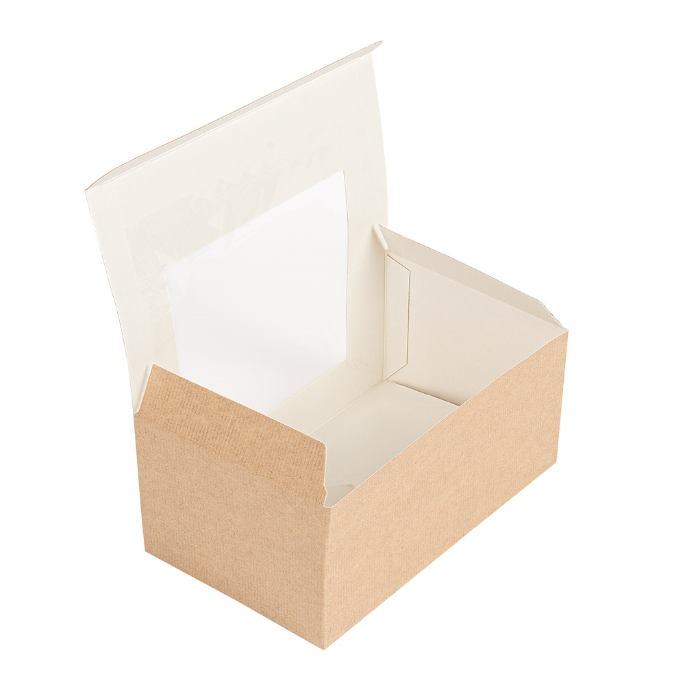 256.15-SCATOLE PER PASTICCERIA CON FINESTRA 'THEPACK'  18x11x8 CM NATURALE CARTONE NANO-MICRO + PP (50 u.)