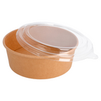 224.48-COMBO INSALATIERA + COPPERCHIO PET 1300 ML - 43,3 oz 320 + 18 PE G/M2 Ø 18,4/16x6,6 CM NATURALE KRAFT (25 u.)