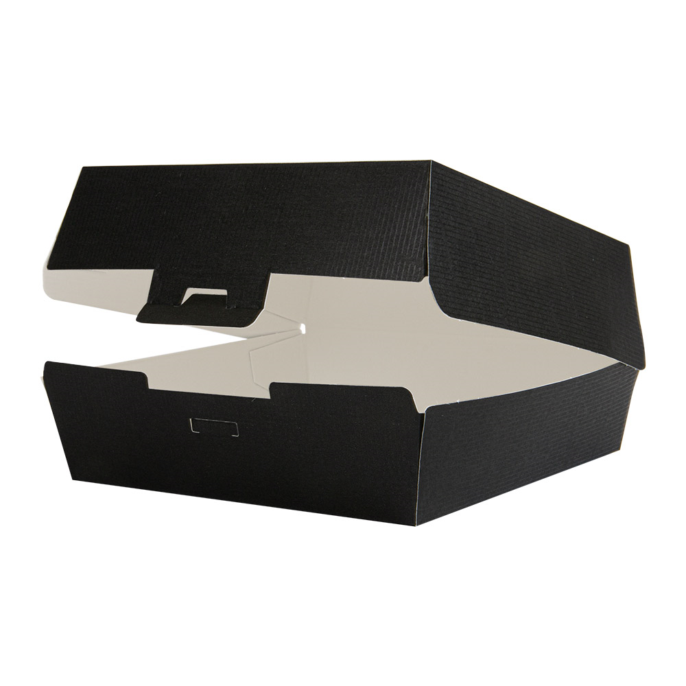 234.24-SCATOLE HAMBURGER 'THEPACK'  17,6x16,8x7,8 CM (XL WIDER) NERO CARTONE NANO-MICRO (50 u.)