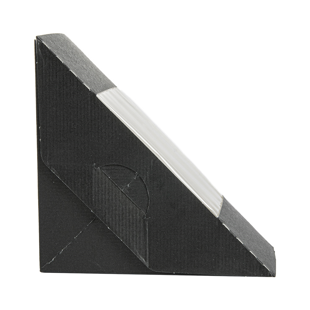 256.36-SCATOLE PANINO DOPPIO CON FINESTRA 'THEPACK'  12,4x12,4x7,5 CM NERO CARTONE NANO-MICRO + OPP (50 u.)