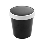226.43-CONTENITORI CON COPERCHI 480 ML - 16 oz 320 + 18 PE G/M2 Ø9,7/7,5x10 CM NERO CARTONE (25 u.)