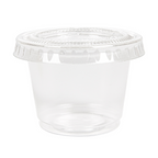 215.06-50 COPPETTE PICCOLE + 50 COPERCHI 30 ML Ø4,5x3,3 CM TRASPARENTE PP