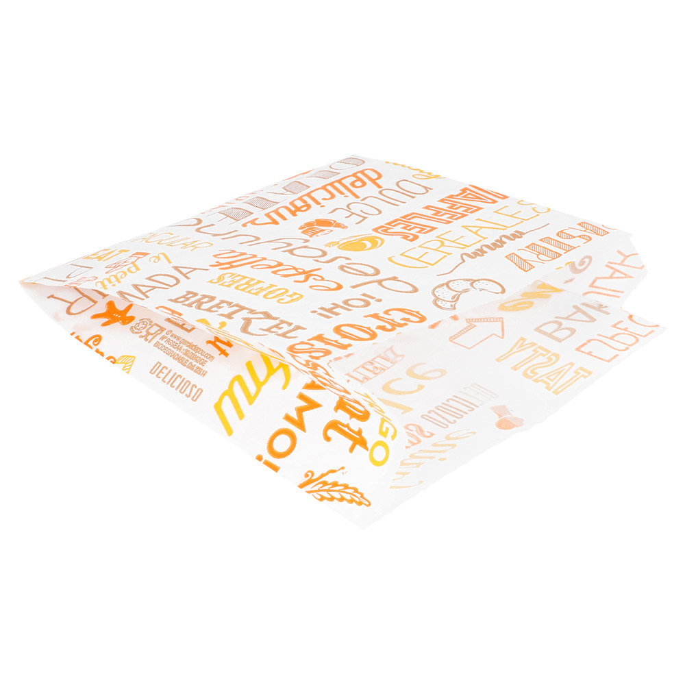 229.14-SACCHETTI CROISSANT ORANGE PAROLE 33 G/M2 12+5x14 CM BIANCO CELLULOSA (500 u.)