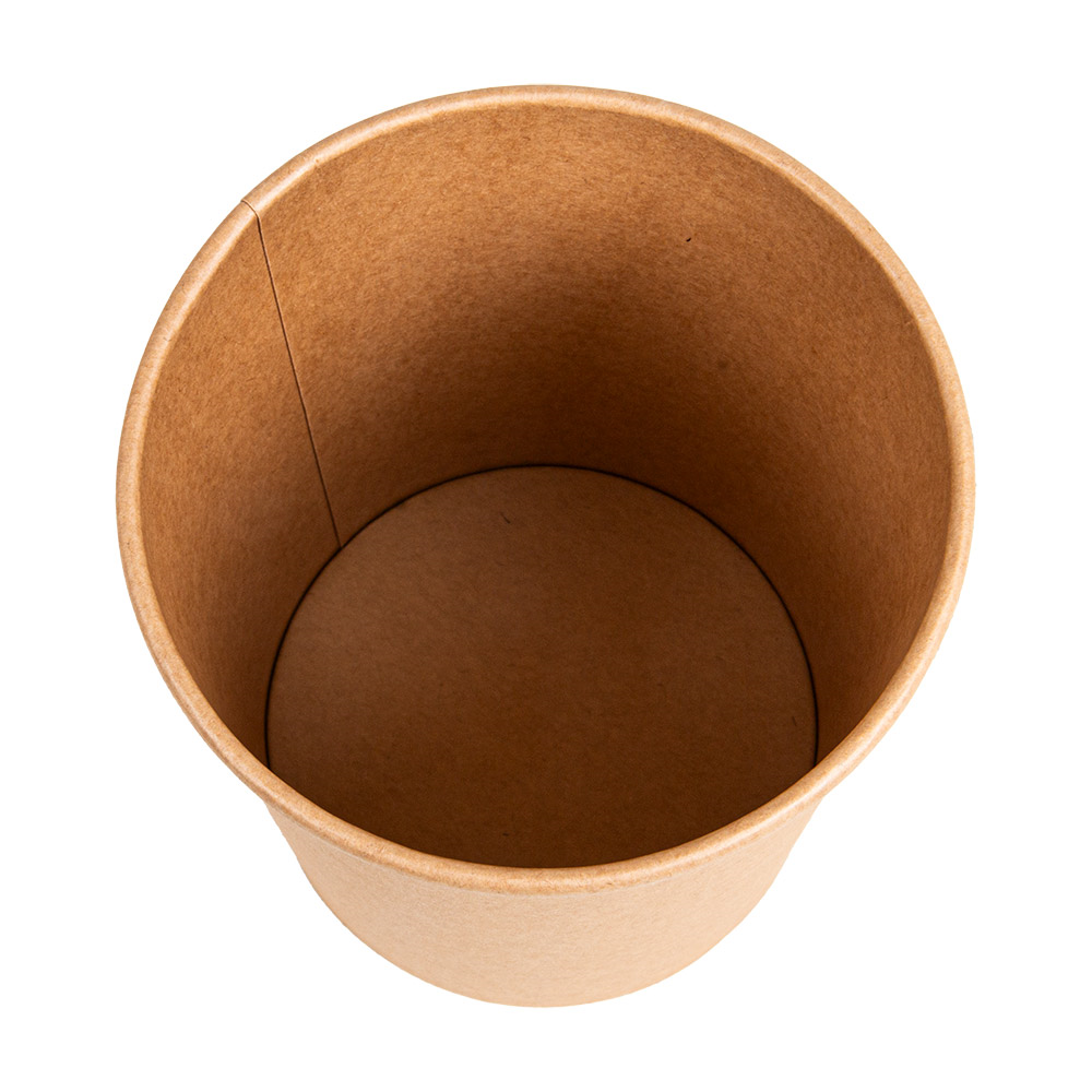 279.32-CONTENITORI CON COPERCHI 960 ML - 32 oz 330 + 18 PE G/M2 Ø11,7/9x13,5 CM NATURALE KRAFT (25 u.)