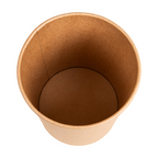 279.32-CONTENITORI CON COPERCHI 960 ML - 32 oz 330 + 18 PE G/M2 Ø11,7/9x13,5 CM NATURALE KRAFT (25 u.)