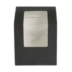 256.39-SCATOLE TORTILLA-WRAP CON FINESTRA 'THEPACK'  9,2x5,1x9,2/12,5 CM NERO CARTONE NANO-MICRO + OPP (100 u.)