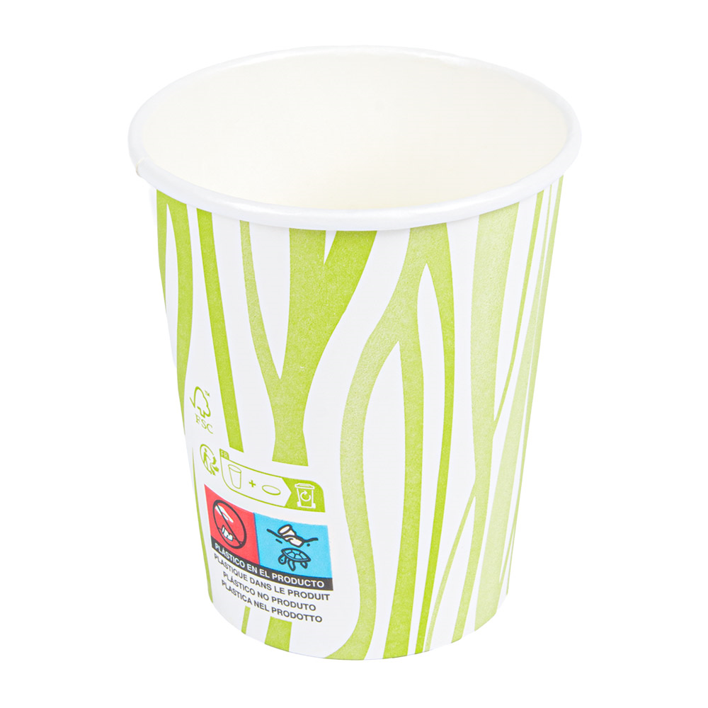 271.09-BICCHIERI BEVANDE FREDDE E CALDE 1 PARETE 'COMPOSTABLE GRASS' 240 ML - 8 oz 280 G/M2 Ø8/5,6x9,2 CM BIANCO CARTONE (50 u.)