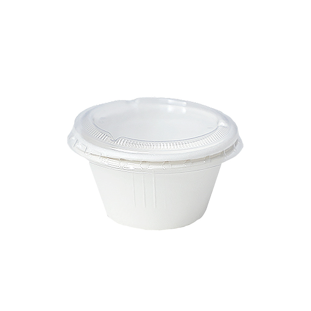 280.14-MINI TERRINE + COPERCHI PET 'BIONIC' 60 ML Ø 6,9x3+0,7 CM BIANCO BAGASSA (50 u.)