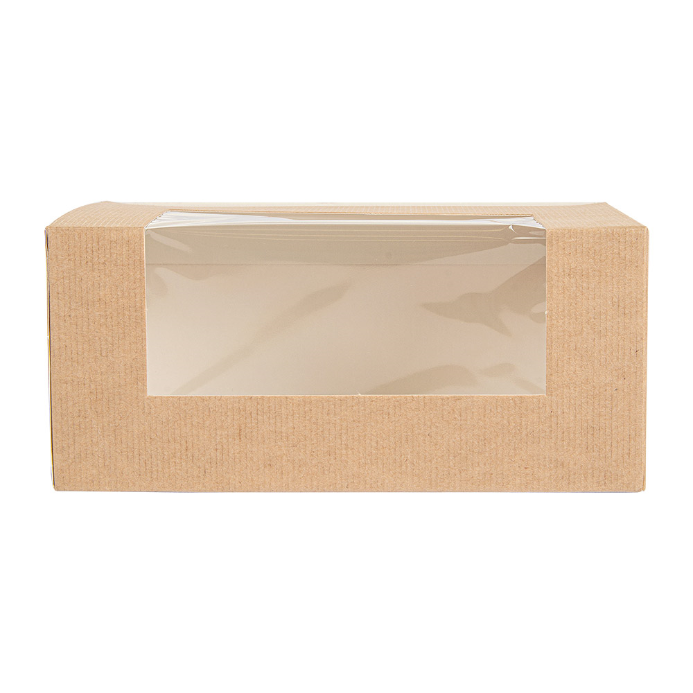 256.15-SCATOLE PER PASTICCERIA CON FINESTRA 'THEPACK'  18x11x8 CM NATURALE CARTONE NANO-MICRO + PP (50 u.)