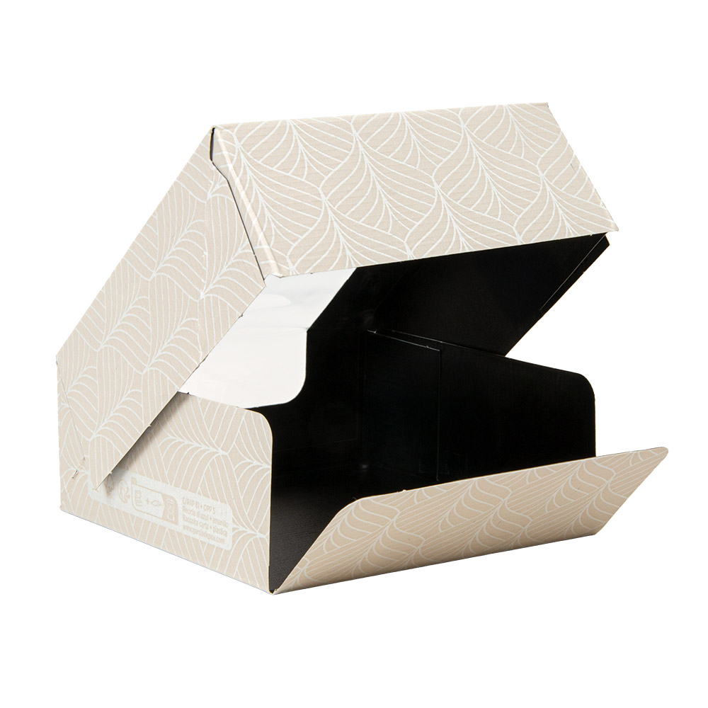 273.88-CONTENITORI SUSHI+FINESTRA 'THEPACK' KINTSU  10x10x4 CM BIANCO/NERO CARTÓN NANO-MICRO + PE + OPP (50 u.)