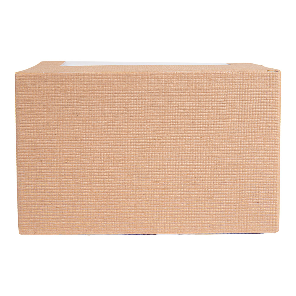 256.14-SCATOLE PER PASTICCERIA CON FINESTRA 'THEPACK'  11x13x8 CM NATURALE CARTONE NANO-MICRO + OPP (50 u.)