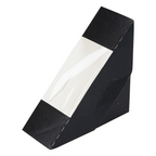 256.35-SCATOLE PER PANINI CON FINESTRA 'THEPACK'  12,4x12,4x5,5 CM NERO CARTONE NANO-MICRO + OPP (50 u.)