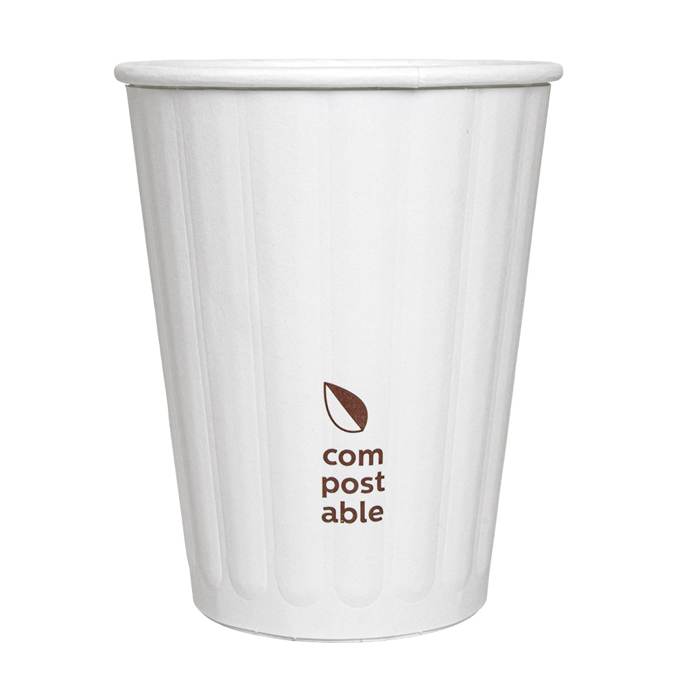 275.25-BICCHIERI BEVANDE CALDE DOPPIA PARETE  360 ML 328 + 210 G/M2 Ø9/6x11 CM BIANCO CARTONE (25 u.)