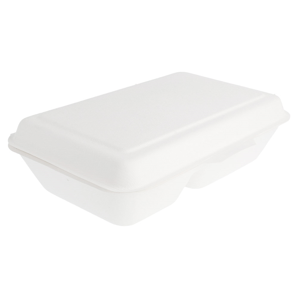 125.23-CONTENITORI 2 SCOMPARTI 'BIONIC' 1 L 16,5x22,5x6,4 CM BIANCO BAGASSA (50 u.)