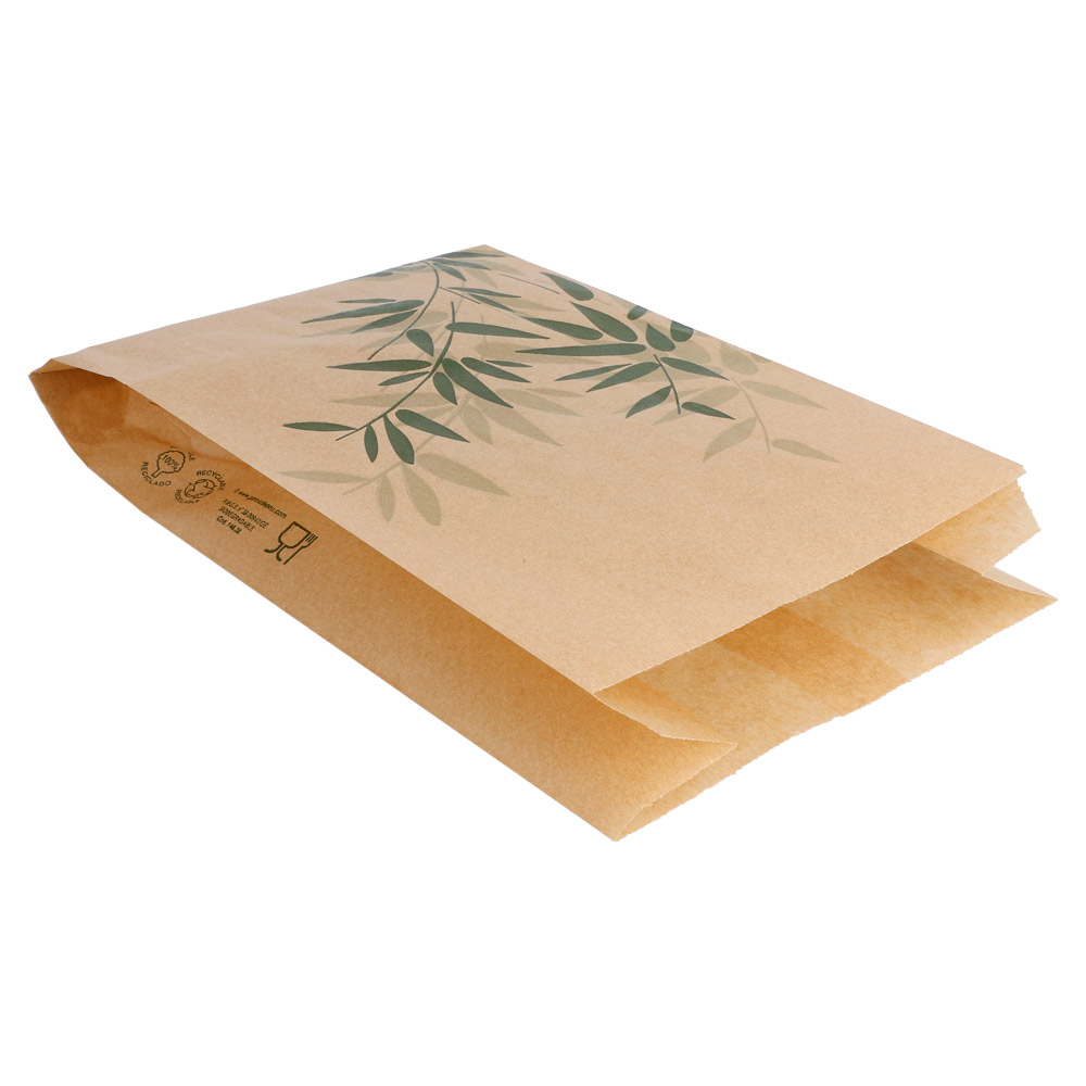 146.38-SACCHETTI HAMBURGER 'FEEL GREEN' 34 G/M2 14+7x22 CM NATURALE PERGAMANA ANTIGRASSI (500 u.)