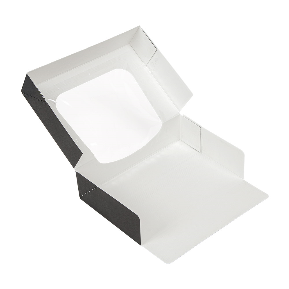 252.26-CONTENITORI SUSHI+FINESTRA 'THEPACK'  17,5x12x4,5 CM NERO CARTONE NANO-MICRO + OPP (50 u.)