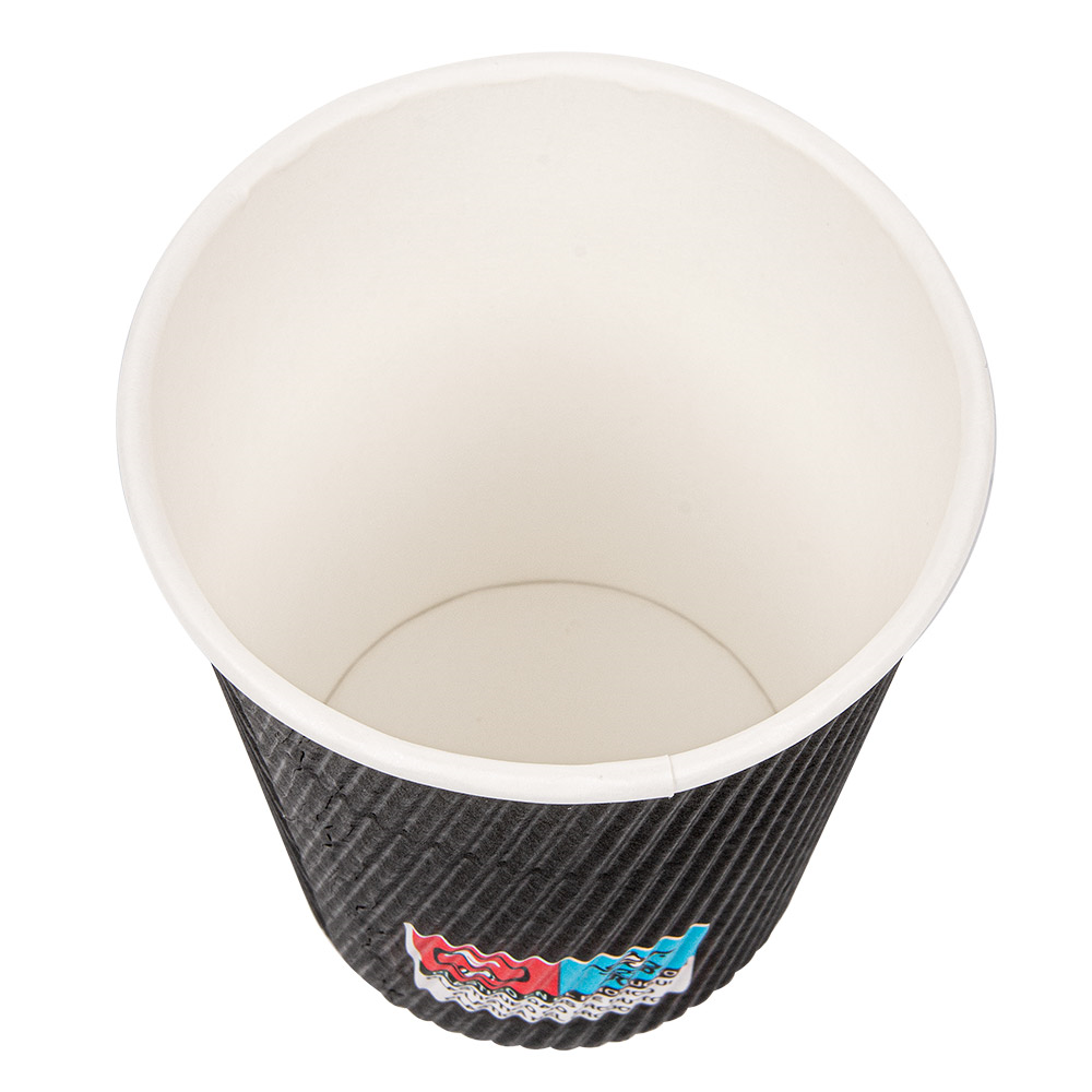178.38-BICCHIERI BEVANDE CALDE DOPPIA PARETE  240 ML - 8 oz 280 + 250 + 18 PE G/M2 Ø8/5,6x9,2 CM NERO CARTONE (25 u.)