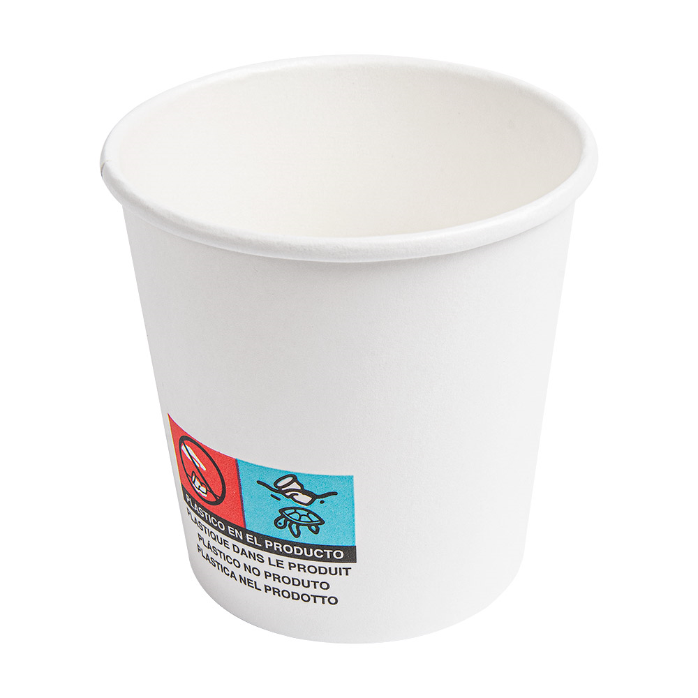 228.94-BICCHIERI BEVANDE CALDE 1 PARETE  120 ML - 4 oz 230 + 18 PE G/M2 Ø6,2/4,5x6 CM BIANCO CARTONE (50 u.)