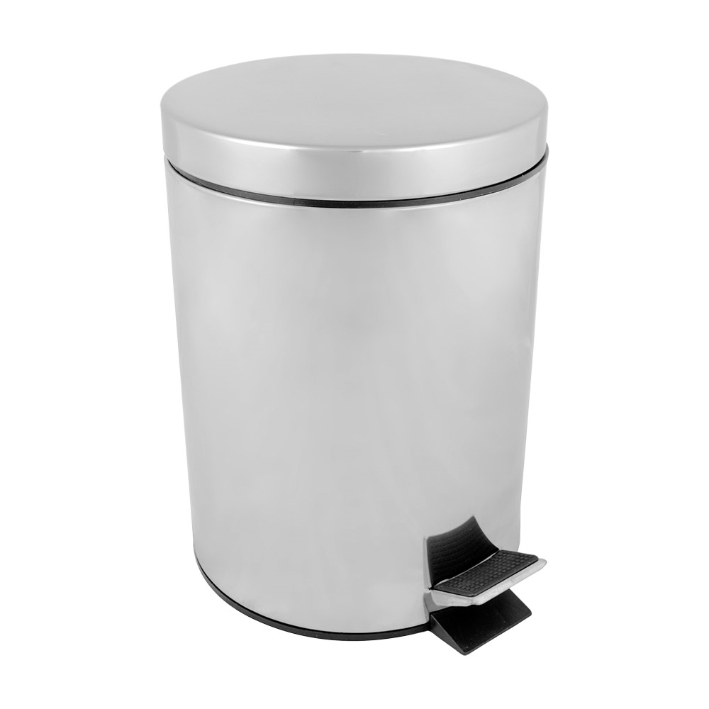 162.29-PATTUMIERA A PEDALE CON RICETTACOLO INTERIORE  5 L Ø 20,5x28 CM ARGENTO ACCIAIO INOX