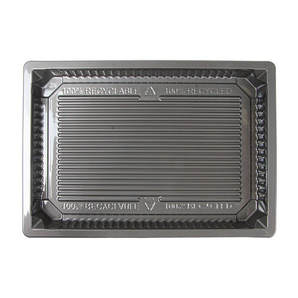 267.94-RECIPIENTI PER "SUSHI" 307 ML 18,5x12,9x2 CM ARGENTO RPET (352 u.)
