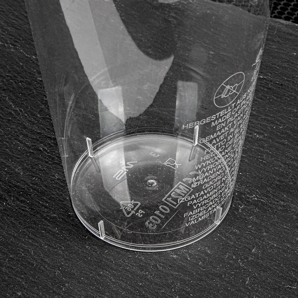 103.66-BICCHIERE INIETTATO 300 ML Ø 7,8/5,6x11,8 CM TRASPARENTE PS (25 u.)