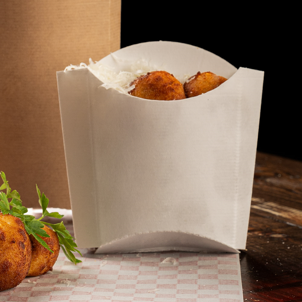 251.78-SCATOLINE PER FRITTI 'THEPACK' 135 G 13x8x13,5 CM BIANCO CARTONE NANO-MICRO (200 u.)
