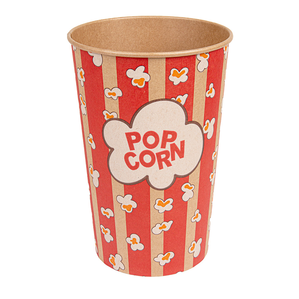 268.55-RECIPIENTI PER POPCORN  1920 ML 260 +20 PE G/M2 Ø 13,3/10x19,5 CM KRAFT (50 u.)