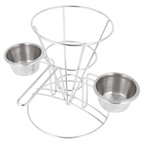 216.13-CESTINO CON 2 TERRINE 'ARTINOX'  10,8x15,24 CM ARGENTO ACCIAIO INOX
