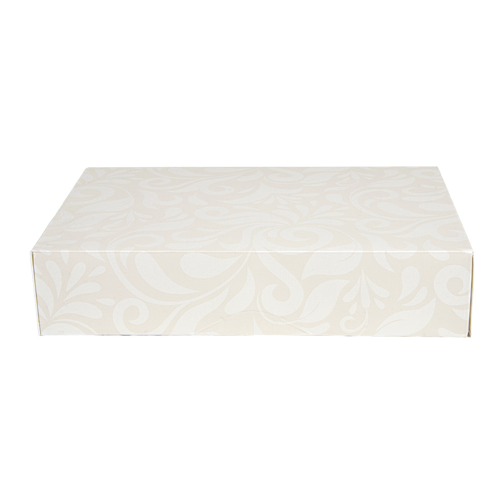 256.52-SCATOLE CATERING, PIANA 'THEPACK' DAMASCO  28x19x6 CM BIANCO CARTONE NANO-MICRO (50 u.)